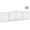 2 db íves horganyzott vas gabion kosár 400x30x100/120 cm