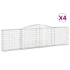 4 db íves horganyzott vas gabion kosár 400x30x100/120 cm