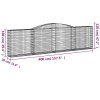 15 db íves horganyzott vas gabion kosár 400x30x100/120 cm