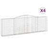 4 db íves horganyzott vas gabion kosár 400x30x120/140 cm