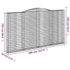 6 db íves horganyzott vas gabion kosár 400x30x220/240 cm