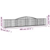 2 db íves horganyzott vas gabion kosár 400x50x60/80 cm