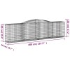 2 db íves horganyzott vas gabion kosár 400x50x100/120 cm