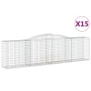 15 db íves horganyzott vas gabion kosár 400x50x100/120 cm