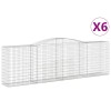 6 db íves horganyzott vas gabion kosár 400x50x120/140 cm
