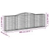 10 db íves horganyzott vas gabion kosár 400x50x120/140 cm