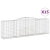 15 db íves horganyzott vas gabion kosár 400x50x120/140 cm