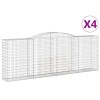 4 db íves horganyzott vas gabion kosár 400x50x140/160 cm