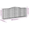 4 db íves horganyzott vas gabion kosár 400x50x140/160 cm