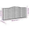 7 db íves horganyzott vas gabion kosár 400x50x160/180 cm