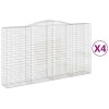4 db íves horganyzott vas gabion kosár 400x50x220/240 cm
