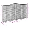 6 db íves horganyzott vas gabion kosár 400x50x220/240 cm