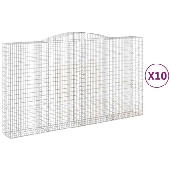 10 db íves horganyzott vas gabion kosár 400x50x220/240 cm