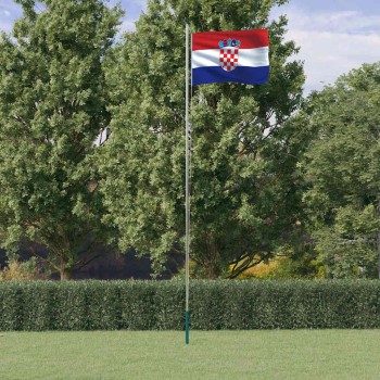 Alumínium horvát zászló és rúd 6,08 m