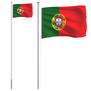 Alumínium portugál zászló és rúd 6,08 m