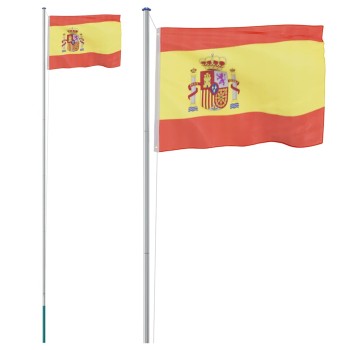 Alumínium spanyol zászló és rúd 6,08 m
