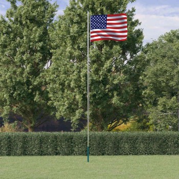 Alumínium amerikai zászló és rúd 6,08 m