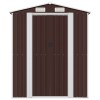 Sötétbarna horganyzott acél kerti fészer 192 x 440 x 223 cm