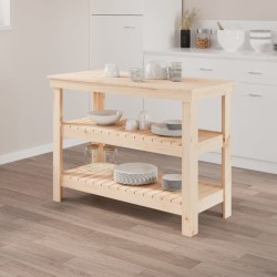 Tömör fenyőfa munkapad 110,5x50x80 cm