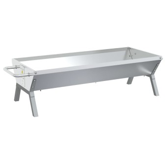 Ezüstszínű rozsdamentes acél grilltálca 118 x 42 x 30,5 cm