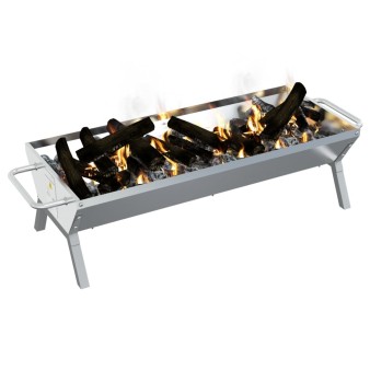 Ezüstszínű rozsdamentes acél grilltálca 118 x 42 x 30,5 cm