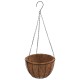 4 db fekete acél függő növénytartó kókusz béléssel ø 35x52 cm