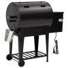 Fekete vas pellet grillsütő alsó polccal 94 cm