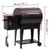 Fekete vas pellet grillsütő alsó polccal 94 cm