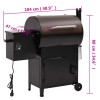 Fekete vas pellet grillsütő kéménnyel 104 cm