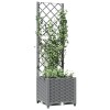 Világosszürke pp rácsos kerti ültetőláda 40 x 40 x 136 cm