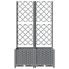 Világosszürke pp rácsos kerti ültetőláda 80 x 40 x 136 cm