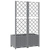 Világosszürke pp rácsos kerti ültetőláda 80 x 40 x 136 cm