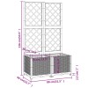 Világosszürke pp rácsos kerti ültetőláda 80 x 40 x 136 cm