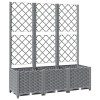 Világosszürke pp rácsos kerti ültetőláda 120 x 40 x 136 cm