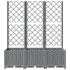 Világosszürke pp rácsos kerti ültetőláda 120 x 40 x 136 cm