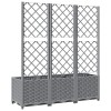 Világosszürke pp rácsos kerti ültetőláda 120 x 40 x 136 cm