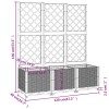 Világosszürke pp rácsos kerti ültetőláda 120 x 40 x 136 cm