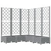 Világosszürke pp rácsos kerti ültetőláda 120 x 120 x 121,5 cm