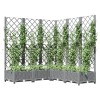 Világosszürke pp rácsos kerti ültetőláda 120 x 120 x 121,5 cm