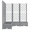 Világosszürke pp rácsos kerti ültetőláda 120 x 120 x 121,5 cm