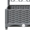 Világosszürke pp rácsos kerti ültetőláda 120 x 120 x 121,5 cm