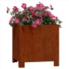 Rozsda színű corten acél növénytartó lábbal 30 x 30 x 30 cm