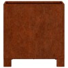 Rozsda színű corten acél növénytartó lábbal 30 x 30 x 30 cm