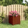 Rozsda színű corten acél növénytartó lábbal 30 x 30 x 30 cm