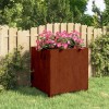 Rozsda színű corten acél növénytartó lábbal 50 x 50 x 50 cm