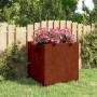 Rozsda színű corten acél növénytartó lábbal 50 x 50 x 50 cm