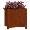 2 db rozsda színű corten acél növénytartó lábbal 50x50x50 cm