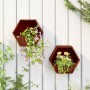 2 db rozsda színű corten acél fali növénytartó 30 x 10 x 25 cm