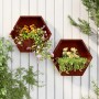 2 db rozsda színű corten acél fali növénytartó 46 x 10 x 40 cm