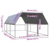 Kültéri horganyzott acél tyúkól 3x6x2 m Kültéri horganyzott acél tyúkól 3x6x2 m